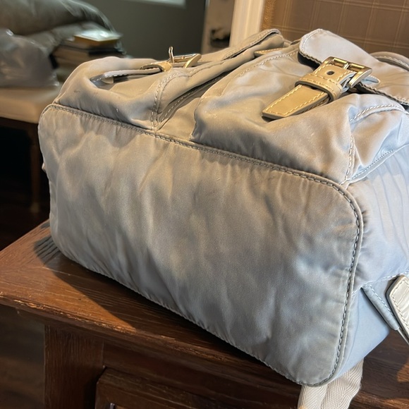 Prada Tessuto Nylon Leather accented backpack grey - Picture 8 of 12